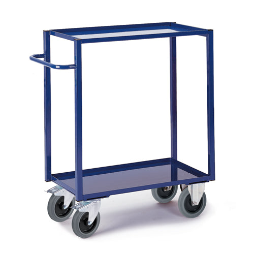 ROLLCART Hoher Tischwagen mit Blechwannen, 400 kg Tragkraft