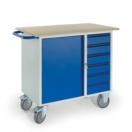 ROLLCART 07-4365 Werkstattwagen, sechs Schubladen, ein Stahlschrank