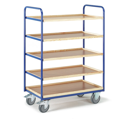 ROLLCART Etagenwagen fünf Kästen, 250 kg Tragkraft