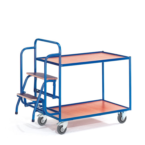 ROLLCART 08-7271 Tischwagen mit zwei Ladeflächen und zwei Trittstufen