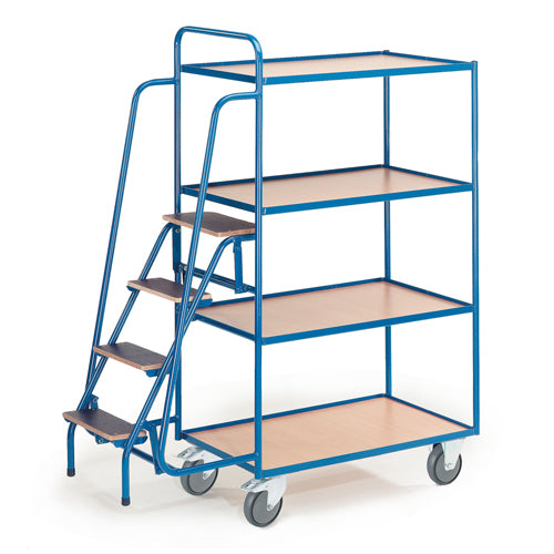 ROLLCART 08-7274 Tischwagen mit vier Ladeflächen und vier Trittstufen