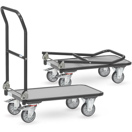 Fetra Klappwagen "GREY EDITION" 250 kg, Schiebebügel auf Plattform klappbar
