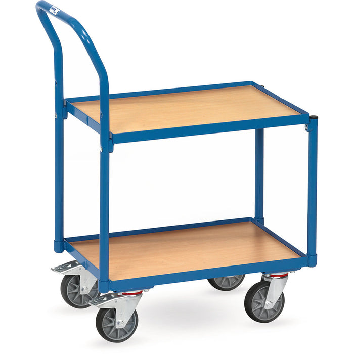 Fetra 135400 Etagen-Roller mit zwei Holzböden mit Rand, Rohrschiebebügel