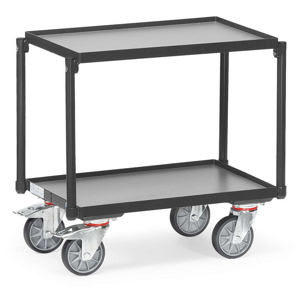 Fetra 13540/7016 Etagen-Roller "GREY EDITION" 250 kg, mit zwei Böden aus Holz, mit Rand 15 mm