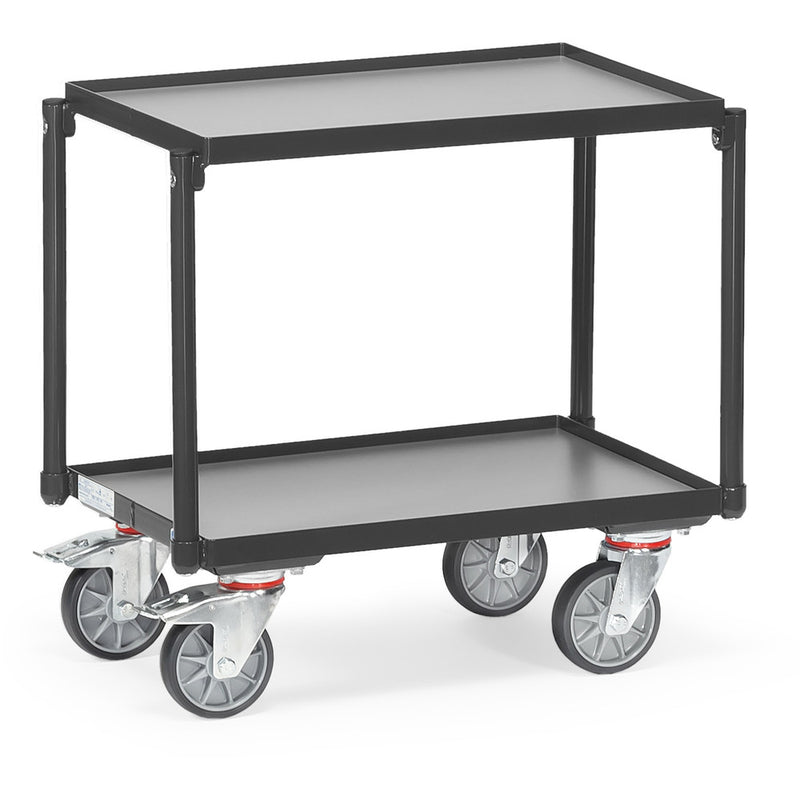 Fetra 13540/7016 Etagen-Roller "GREY EDITION" 250 kg, mit zwei Böden aus Holz, mit Rand 15 mm