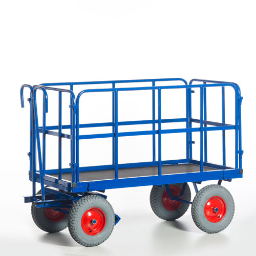 ROLLCART Handpritschenwagen mit Rohrgitterwänden