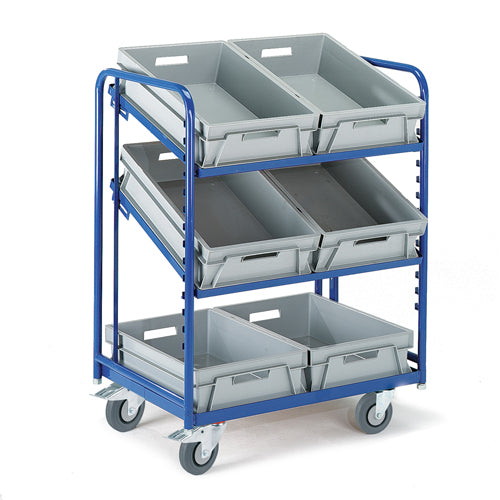 ROLLCART Eurokastenwagen mit Kästen, 200 kg Tragkraft