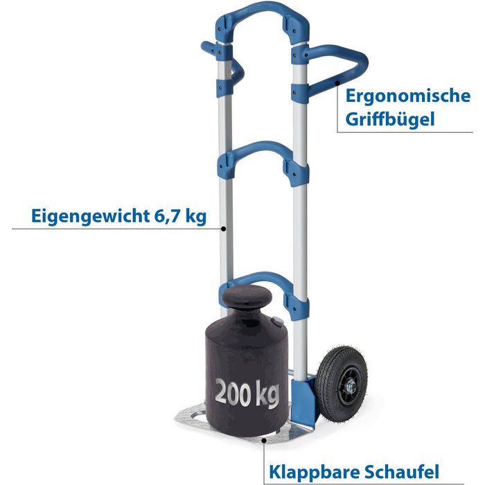 Fetra Alu-Kompaktkarre Wuppi, 200kg Tragkraft, mit Klappschaufel