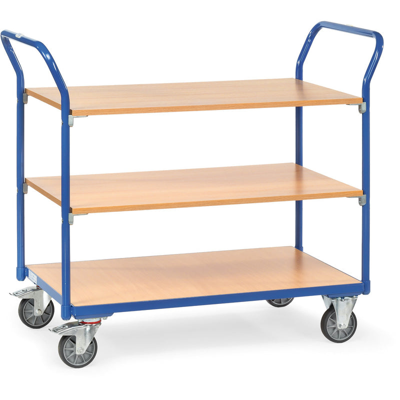 Fetra Tischwagen mit drei Holzplattformen 200 kg