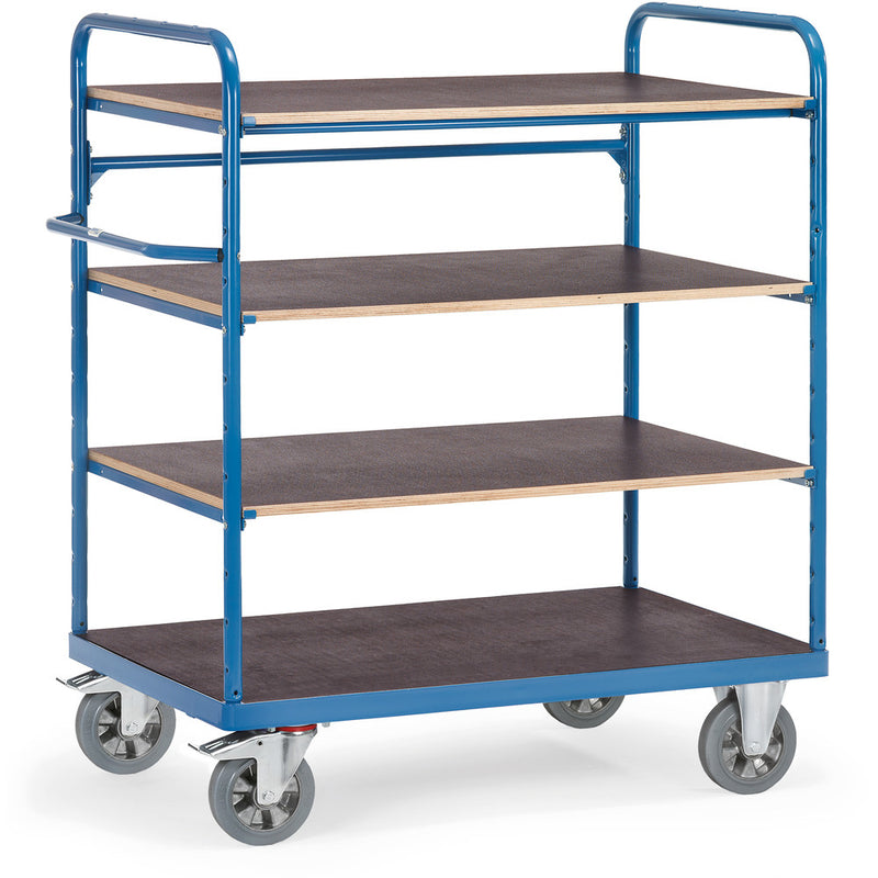 Fetra schwerer Etagenwagen mit vier Holzböden, 1500 mm hoch