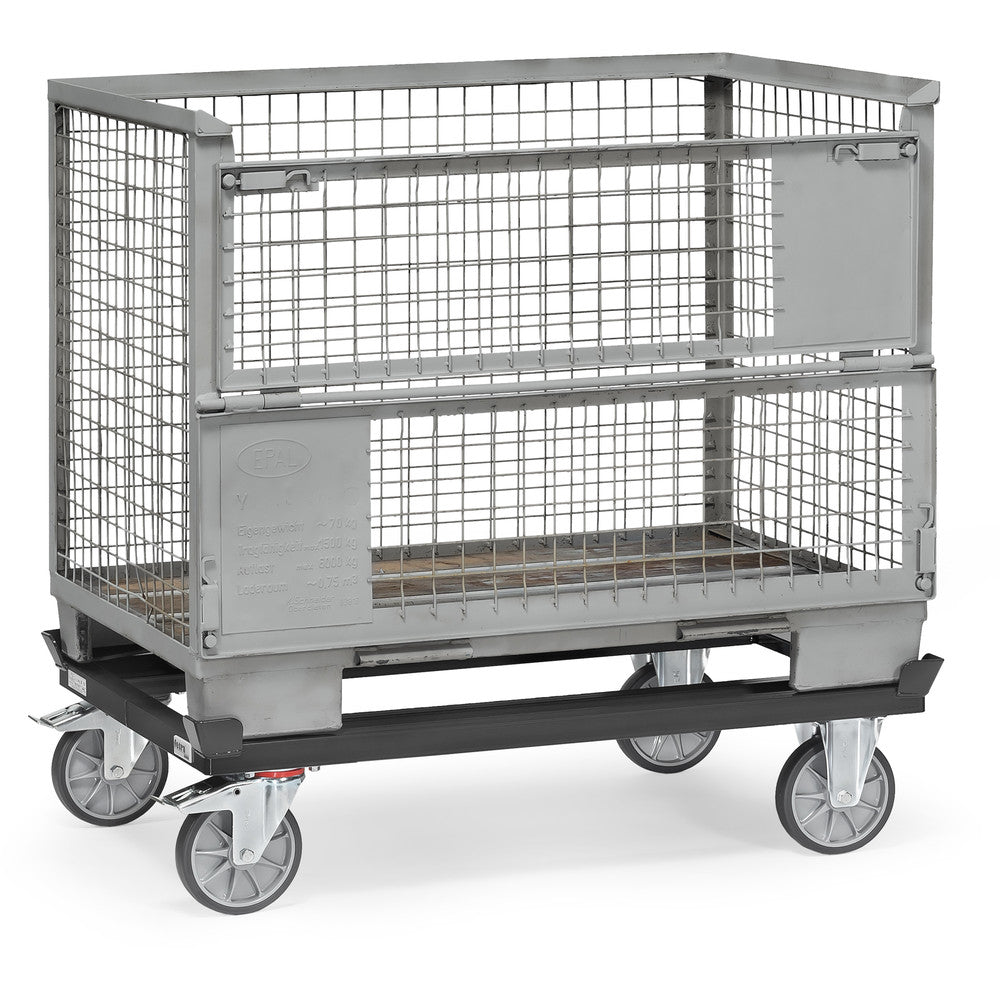 Fetra 22801/7016 Paletten-Fahrgestell "GREY EDITION" 750 kg, für Flachpaletten und Gitterboxen, TPE