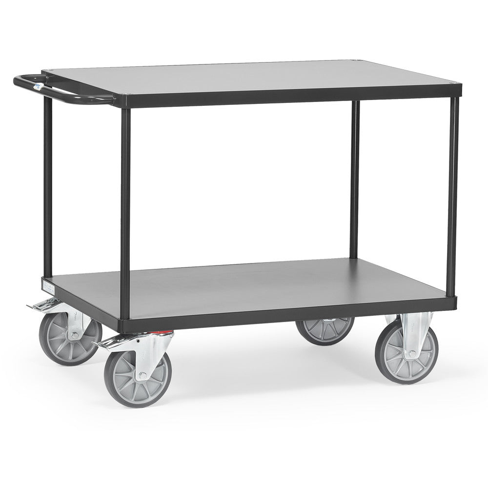 Fetra Schwere Tischwagen "GREY EDITION" bis 600 kg, mit zwei Böden aus Holz