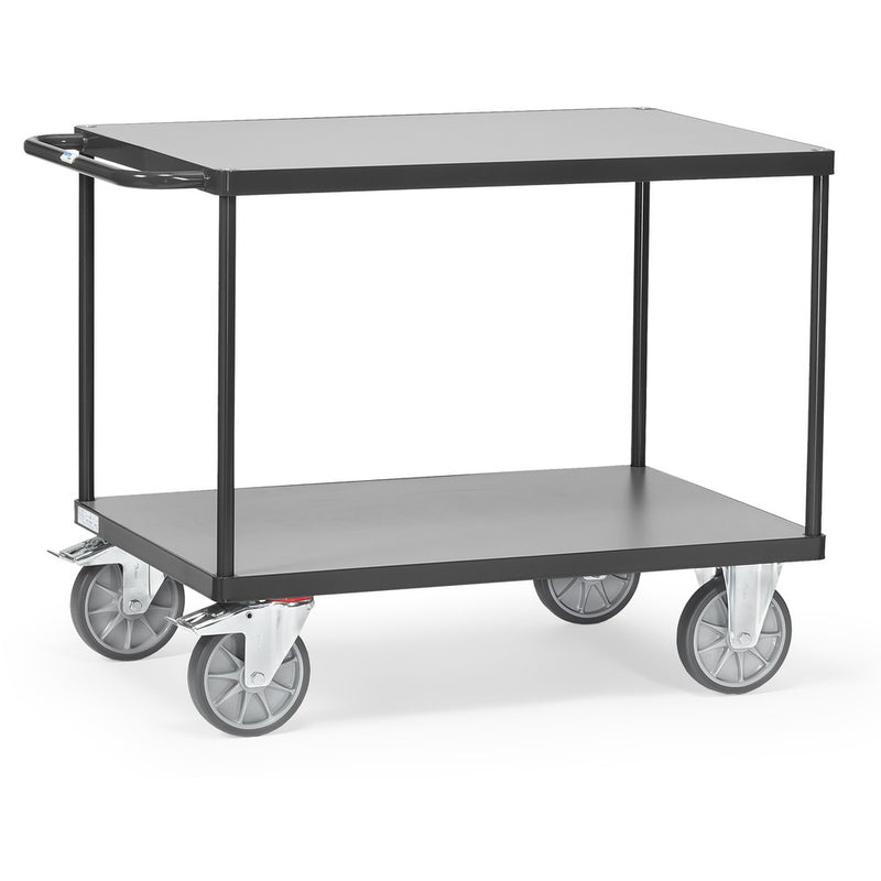 Fetra Schwere Tischwagen "GREY EDITION" bis 600 kg, mit zwei Böden aus Holz