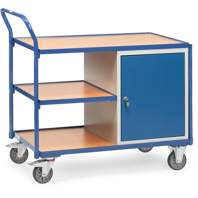 Fetra 2632 leichter Werkstattwagen mit Stahlschrank und drei Böden, 300 kg