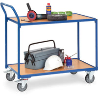 Fetra Leichter Tischwagen mit zwei Holz-Plattformen, 300 kg
