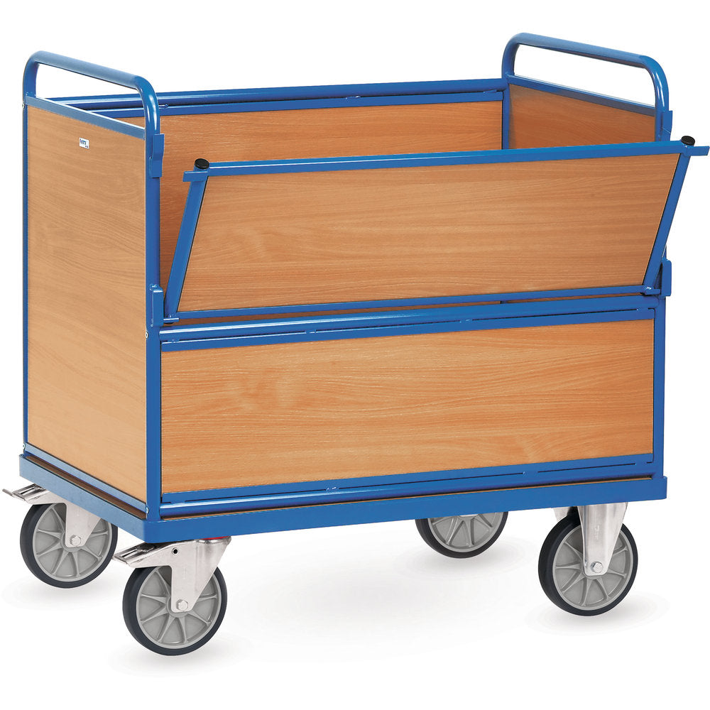 Fetra Holzkastenwagen mit Wänden und Boden aus Holz, 600 kg