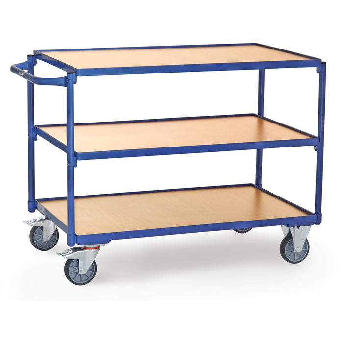 Fetra Leichter Tischwagen mit drei Holz-Plattformen, 300 kg