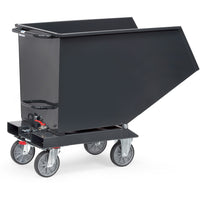 Fetra Muldenkipper, 750 kg, 450 Liter, TOTALSTOP anthrazit, mit Ablasshahn