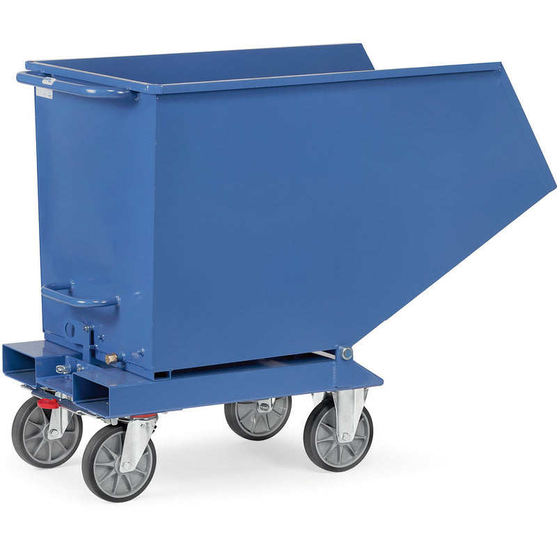 Fetra Muldenkipper, 750 kg, 450 Liter, TOTALSTOP blau, ohne Ablasshahn