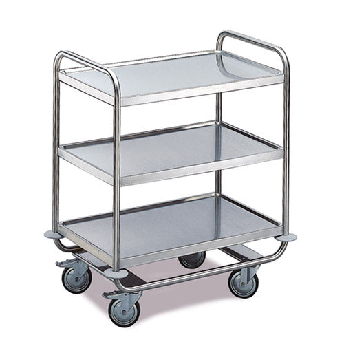 ROLLCART Schwerer Tischwagen, drei Etagen, 200 kg Tragkraft
