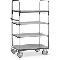 Fetra Etagenwagen mit Böden "GREY EDITION" 600 kg, mit vier Böden aus Holz, Höhe 1800 mm