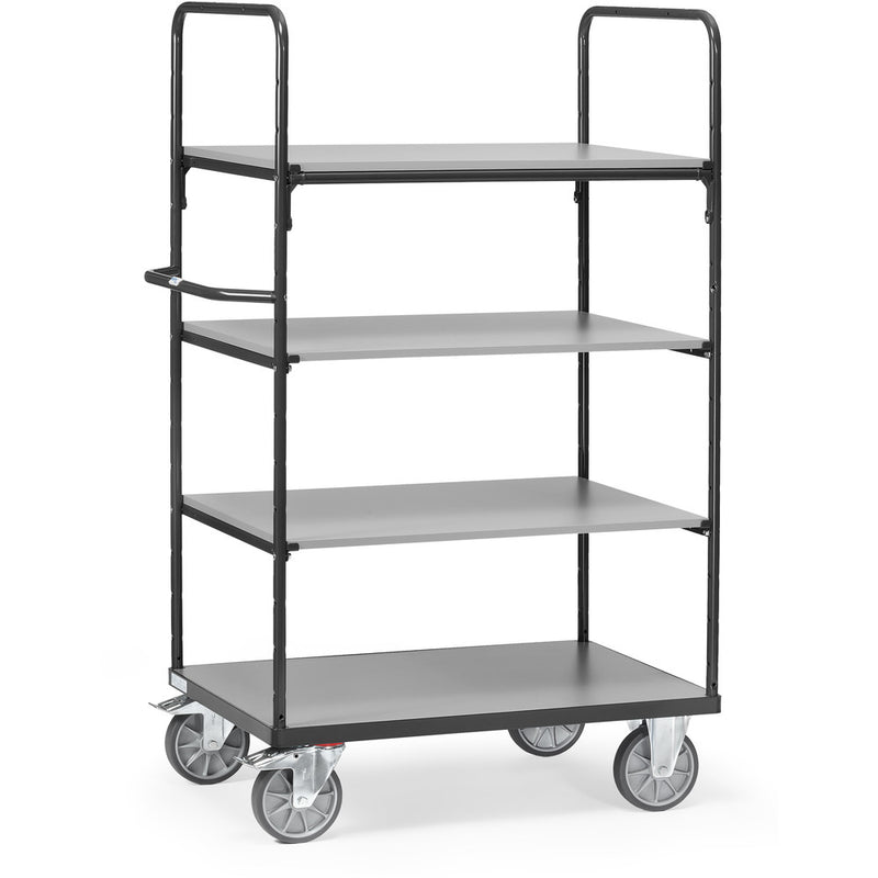 Fetra Etagenwagen mit Böden "GREY EDITION" 600 kg, mit vier Böden aus Holz, Höhe 1800 mm