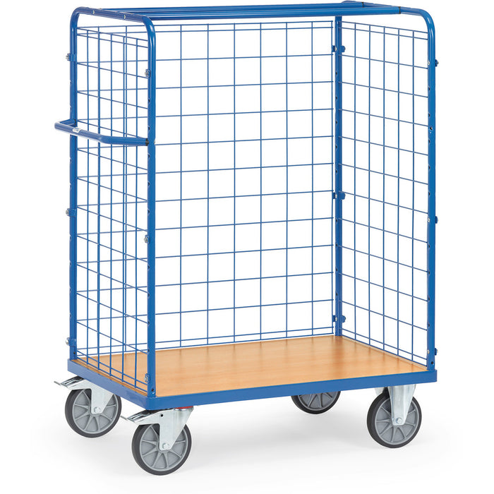 Fetra Paketwagen mit drei Drahtgitterwänden, 600 kg