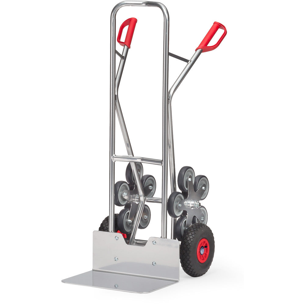 Fetra AK1328 Treppenkarren Alu 200 kg, fünfarmige Rad-Sterne, Luft,breite Schaufel