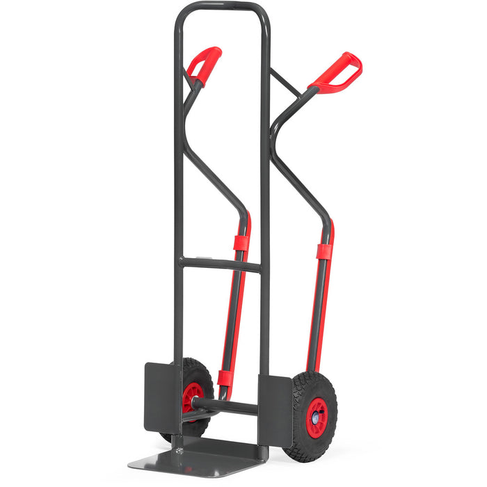 Fetra B1330L/7016 Sackkarre "GREY EDITION" 300 kg, Kunststoff-Gleitkufen, Luftbereifung