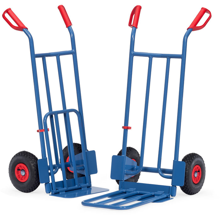 Fetra Paketkarren 250 kg, Höhe 1150 mm, mit Stahlblech- und Klappschaufel