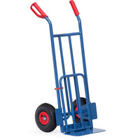 Fetra Paketkarren 250 kg, Höhe 1150 mm, mit Stahlblech- und Klappschaufel