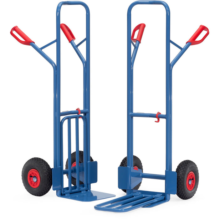 Fetra Paketkarren 300 kg, Höhe 1300 mm, mit Stahlblech- und Klappschaufel