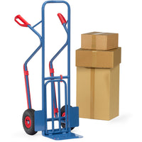 Fetra Paketkarren 300 kg mit Stahlblech- und Klappschaufel und Kunststoffgleitkufen