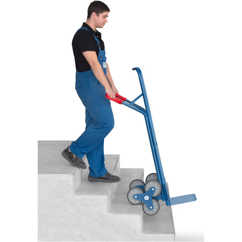 Fetra TK1325 Treppenkarren Stahl 200 kg, mit zwei dreiarmigen Rad-Sternen