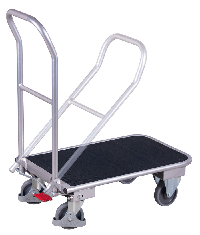 VARIOfit Aluminium-Klappbügelwagen mit Riefengummimattte, EasySTOP
