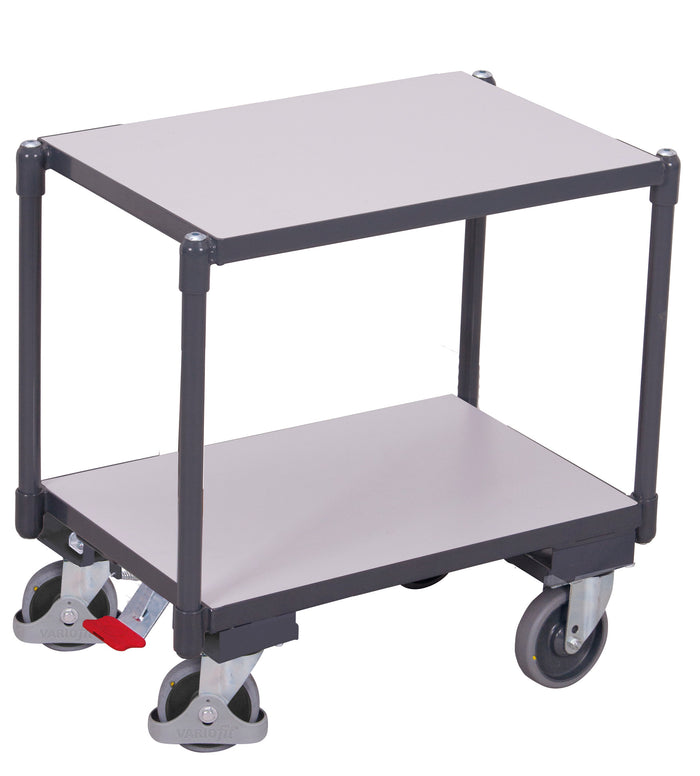 VARIOfit sw-410.546 ESD Euro-System-Roller mit zwei Ladeflächen, Baukasten-System, EasySTOP