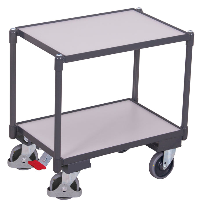VARIOfit sw-410.556 ESD Euro-System-Roller mit zwei Ladeflächen, Baukasten-System, EasySTOP