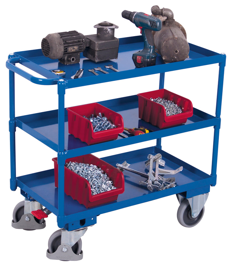 VARIOfit Tischwagen mit drei öldichten Wannen, EasySTOP