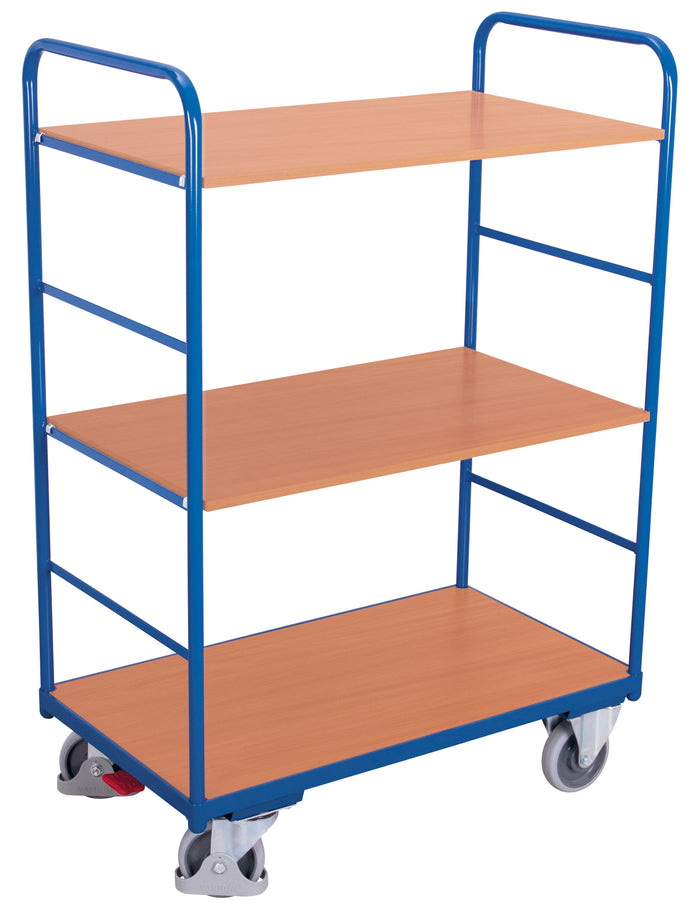 VARIOfit Hoher Etagenwagen mit drei Etagen, Baukasten-System, EasySTOP