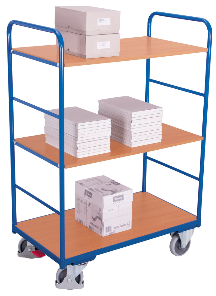 VARIOfit Hoher Etagenwagen mit drei Etagen, Baukasten-System, EasySTOP