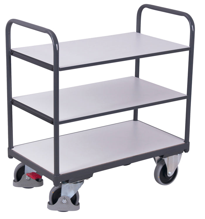 VARIOfit ESD Etagenwagen, niedrig, Baukasten-System, EasySTOP
