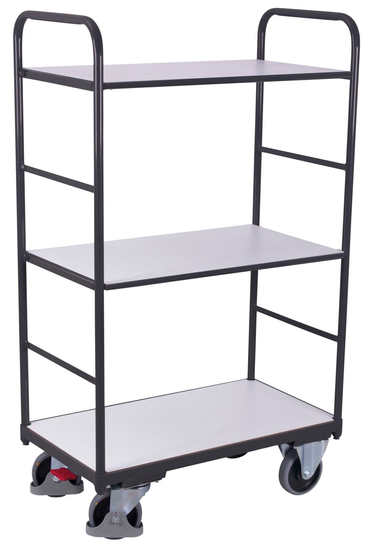 VARIOfit Hoher ESD Etagenwagen mit drei Böden, Baukasten-System, EasySTOP