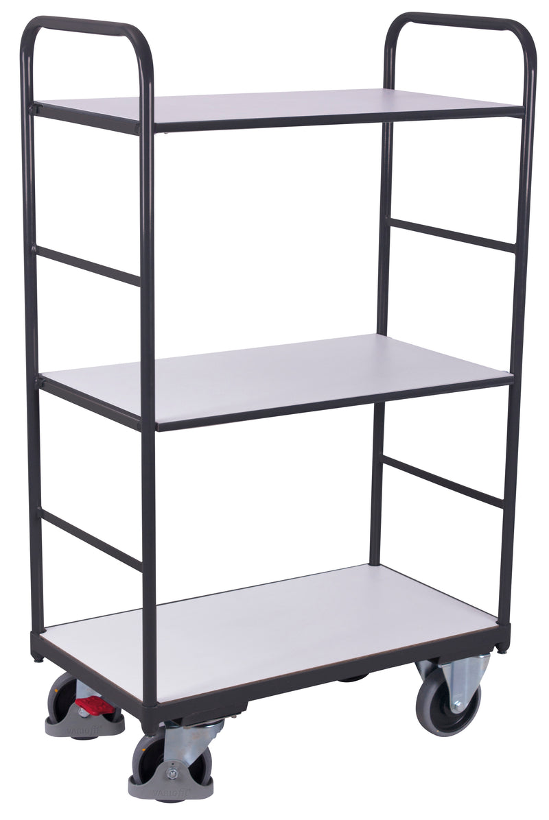 VARIOfit Hoher ESD Etagenwagen mit drei Böden, Baukasten-System, EasySTOP