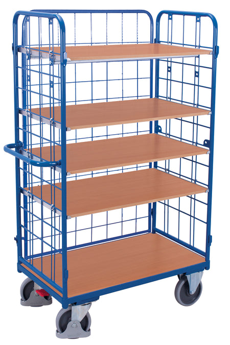 VARIOfit Hoher Etagenwagen mit fünf Etagen, Baukasten-System, EasySTOP