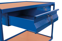VARIOfit Tischwagen mit zwei Ladeflächen und zwei Schubladen, Baukasten-System, EasySTOP
