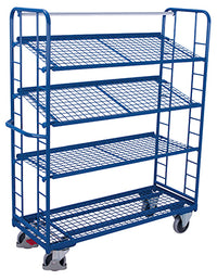 VARIOfit Etagenwagen mit vier Drahtgitterböden, Baukasten-System, EasySTOP
