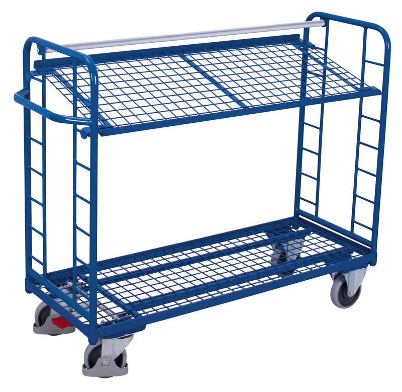 VARIOfit Etagenwagen mit zwei Drahtgitterböden, Baukasten-System, EasySTOP