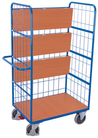 VARIOfit Hoher Etagenwagen mit drei klappbaren Etagenböden, EasySTOP