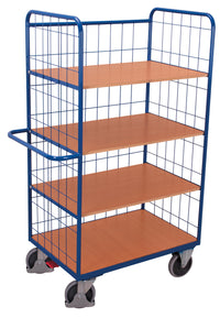 VARIOfit Hoher Etagenwagen mit drei klappbaren Etagenböden, EasySTOP