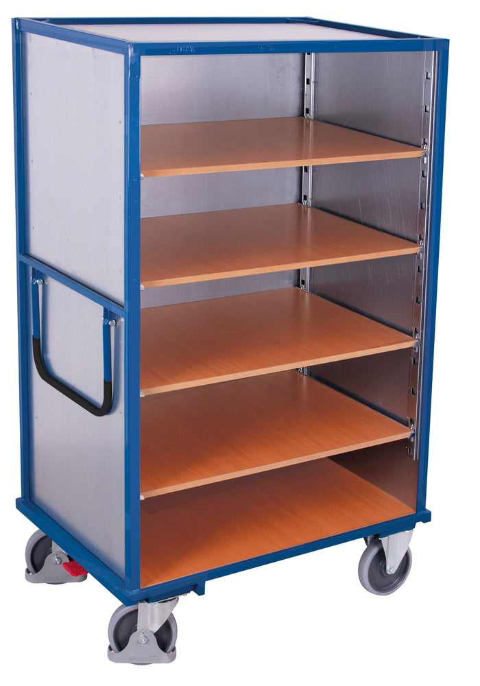 VARIOfit Etagenwagen mit Etagen, verzinktes Stahlblech, EasySTOP